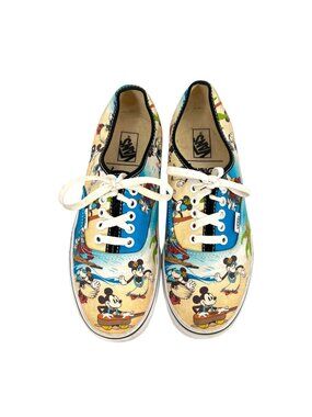 Vans Disney Mickey Minnie Aloha Hawaii Tropical Canvas Sneakers Size 10 W 8.5 M